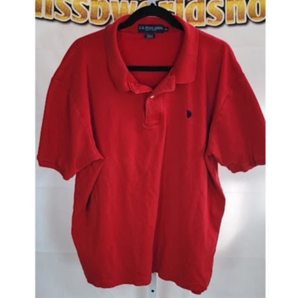 U.S. Polo Assn. Men’s Red Classic Cotton Polo Shirt Short Sleeve Size XXL
